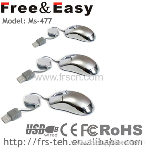 Ms-477 3d Mini Size Retractable Wired Cable Mouse 